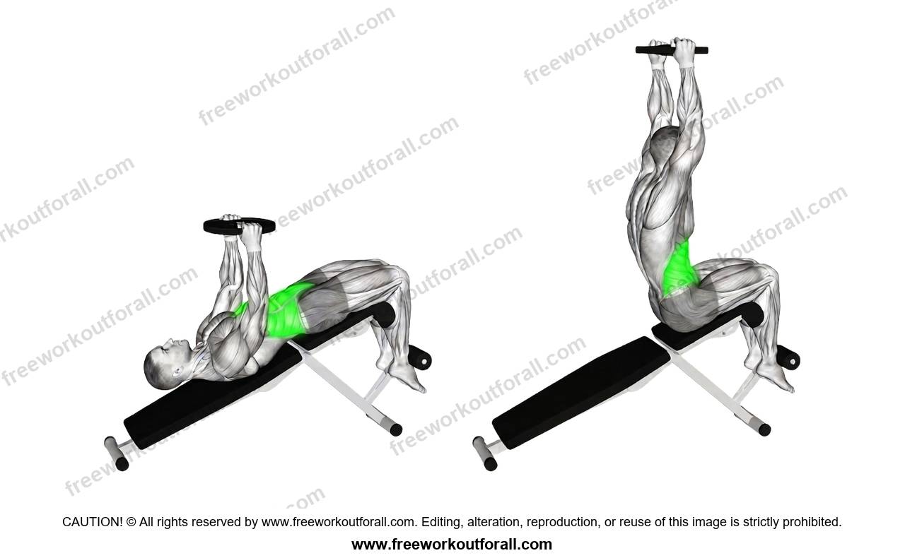 أداء تمرين (Bench Sit-Ups) لاستهداف عضلات البطن