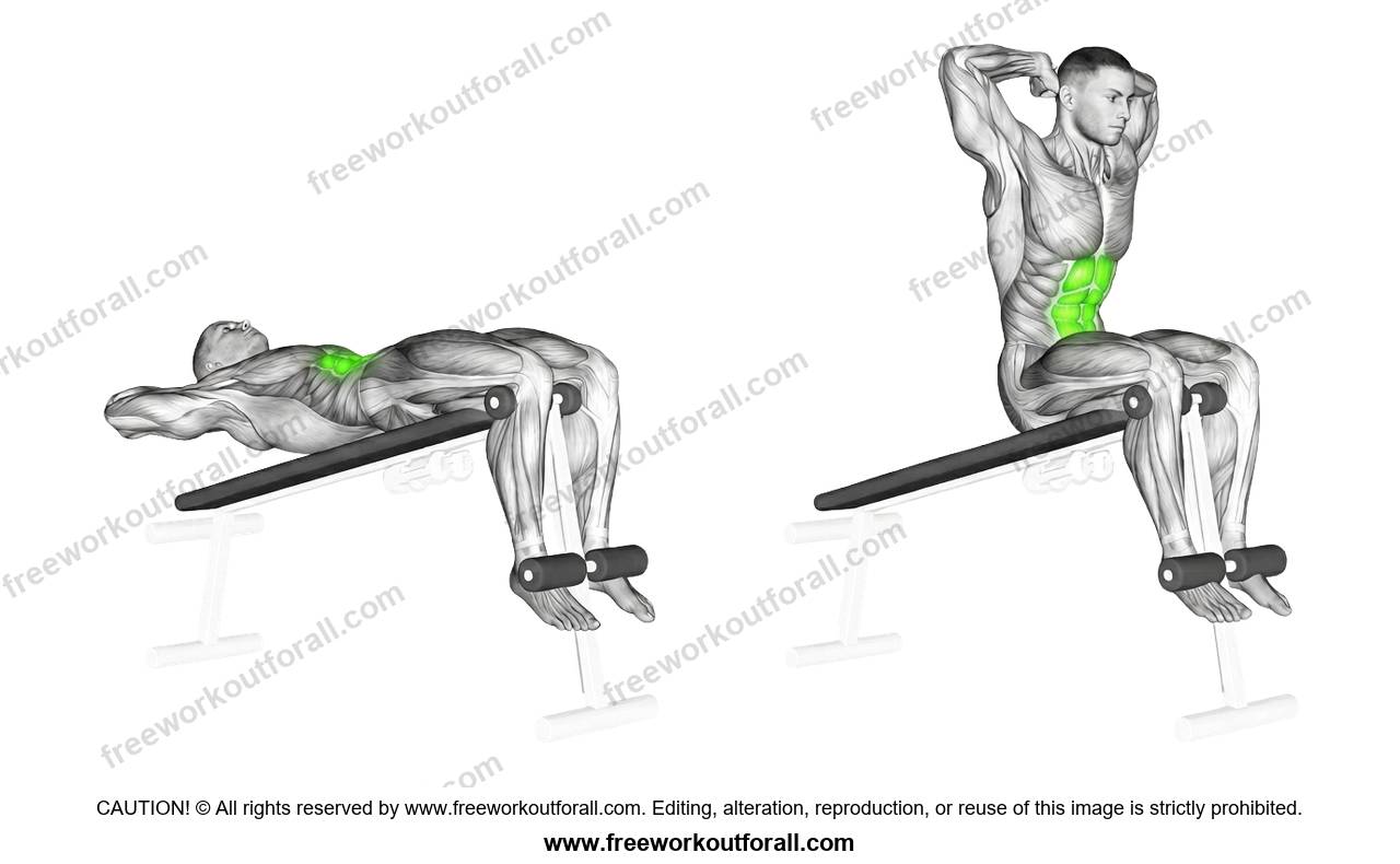 أداء تمرين Decline Sit-Ups لاستهداف عضلات البطن