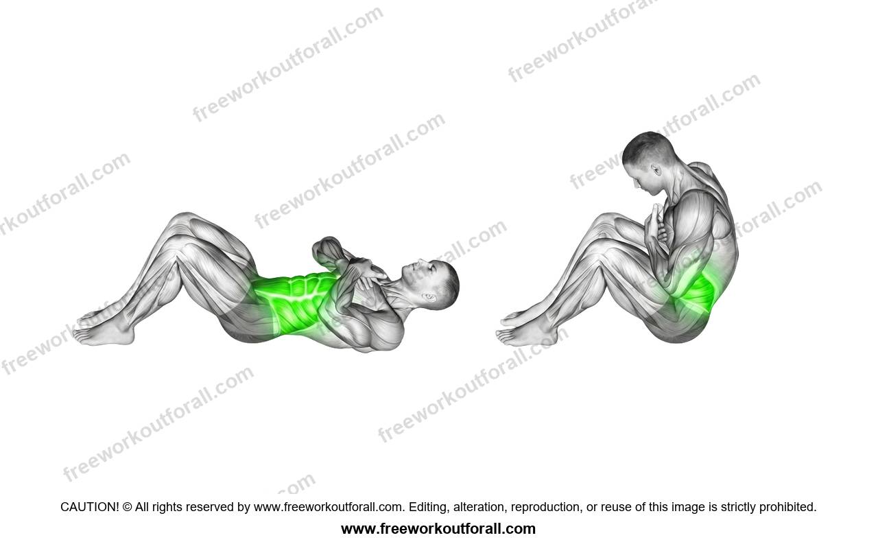أداء تمرين سيت أب (Sit-Ups) لاستهداف البطن العلوي